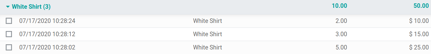 查看白襯衫批次庫存估值。