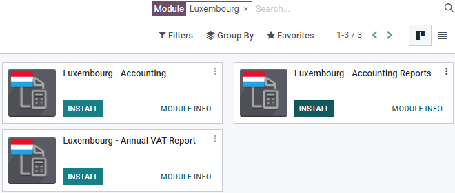 Odoo盧森堡財務本地化包的三個模塊